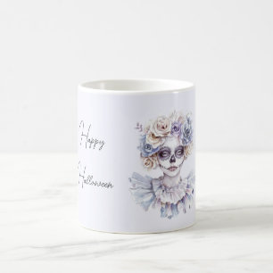 Mug Fille Fleur Lavande Crème Halloween