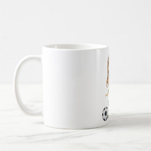 Mug Fille jouant au football Enfants adorables Sports