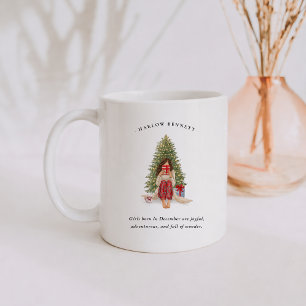 Mug Fille née en décembre   Monogramme 