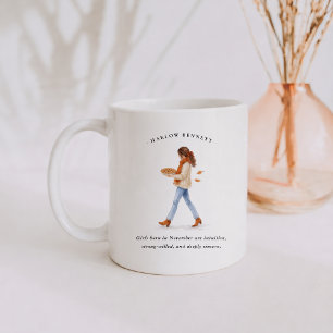 Mug Fille née en Novembre   Monogramme 