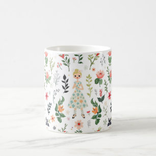 Mug Fille parmi les fleurs