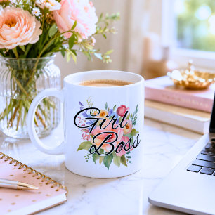 Mug Fille Patron Florale Aquarelle