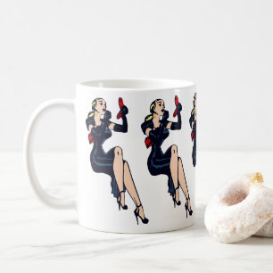 Mug Fille pin-up de charme rétro blonde jolie vintage