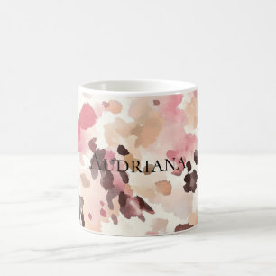 Mug Fille rose Brown crème Poster de animal léopard