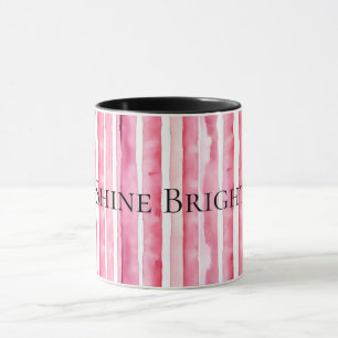 Mug Fille rose rayures blanches