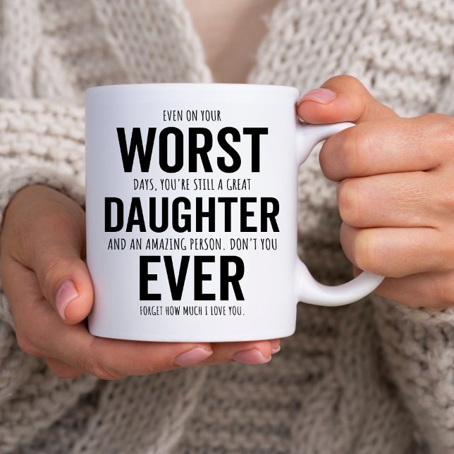 Mug Fille Sarcastique Anniversaire, Pire Fille Jamais (Créateur téléchargé)