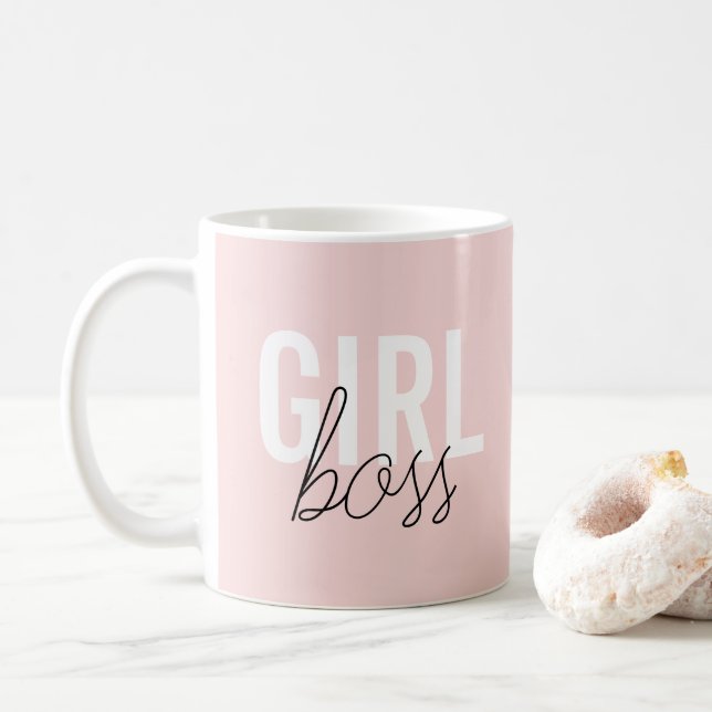 Mug Fille typographie rousse script patron fille (Avec donut)