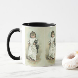 Mug Fille victorienne vintage en chemise de nuit avec 
