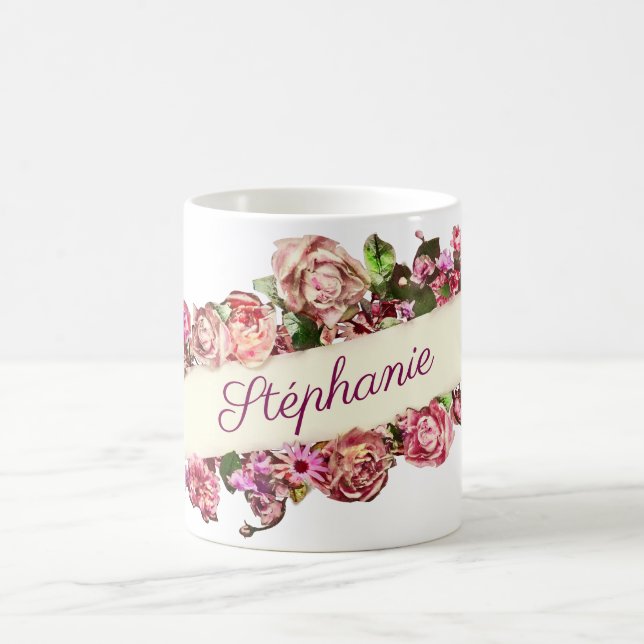 Mug Fille Vintage mignonne sur mesure (Centre)