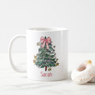 Mug Filles aquarelles fantaisistes de Noël personnalis