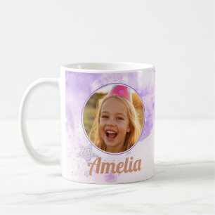 Mug Filles Bulles Violettes Photo Nom Anniversaire