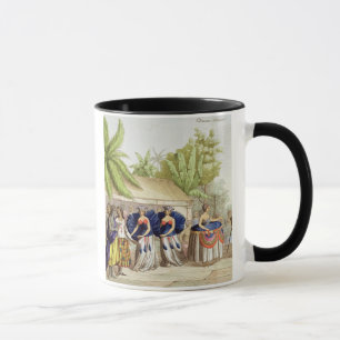 Mug Filles de danse polynésiennes, gravées par A.