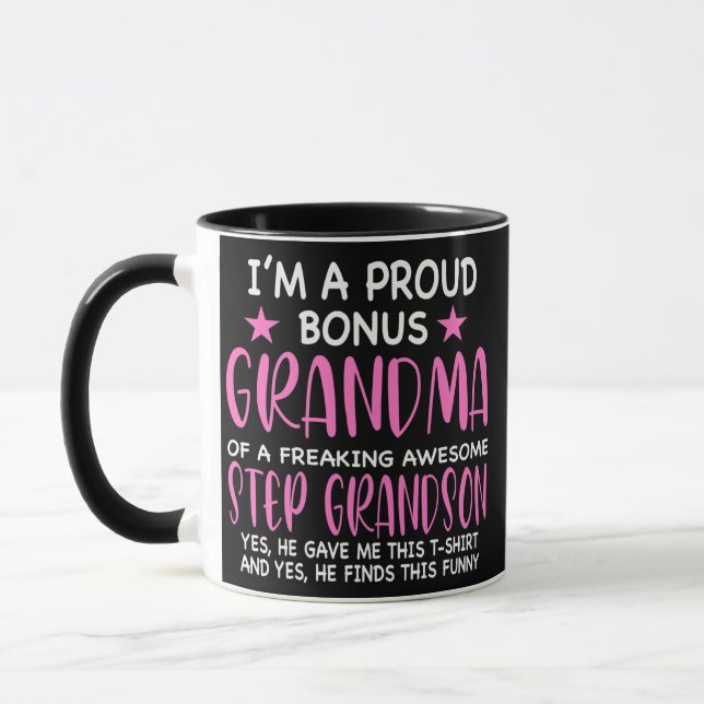 Mug Filles Je suis fière bonification grand-mère pas p (Gauche)