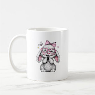 Mug Filles Pâques Lapin Mignon Visage Rose Pâques Enfa