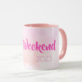 Mug Filles Week-end Pink Aquarelle amusant Cadeau pers