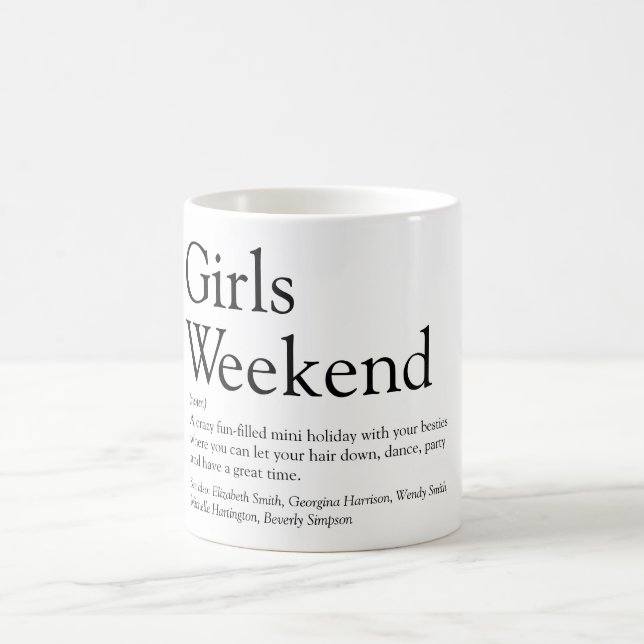 Mug Filles Weekend Fun Définition personnalisée (Centre)