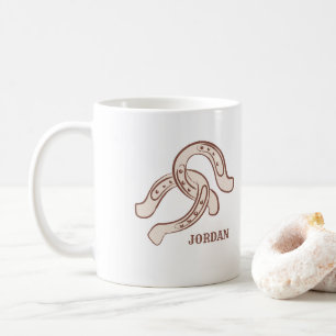 Mug Fils à cheval tirés à la main   Occident rustique 