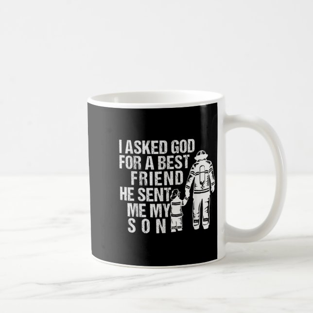 Mug Firefighter Dad Son Quote New Daddy Fireman Dad Fa (Droite)