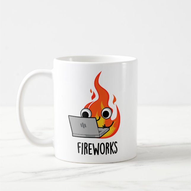 Mug Fireworks Funky Fire Flame Pun (Gauche)