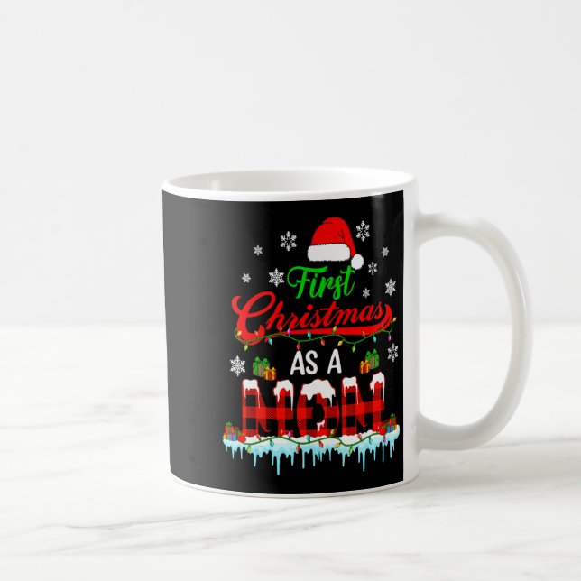 Mug First Christmas As A Mom Plaid Xmas Expecting New  (Droite)
