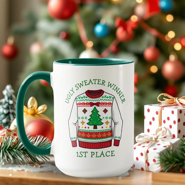 Mug First Place Ugly Sweater Winner Christmas (Créateur téléchargé)