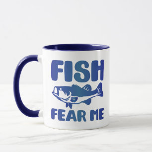 Mug Fish Fear Me Blue Art Pêcheur Pêcheur Design