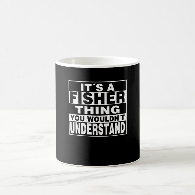 Mug FISHER Nom de famille Cadeau personnalisé (Centre)