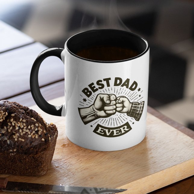 Mug Fist Pump Meilleur Papa Jamais Photo Personnalisée (Créateur téléchargé)