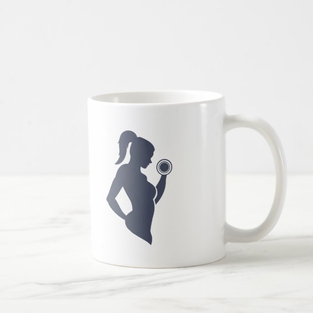 Mug Fitness-girl levant la cloche (Droite)