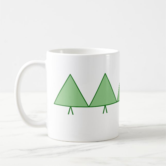 Mug - Five Green Triangle Trees (Left)