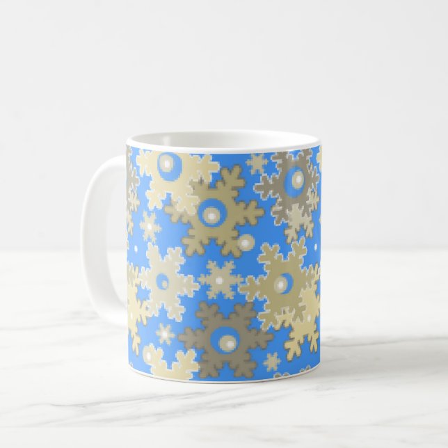Mug Flacon de neige bleu clair motif en hiver (Devant gauche)