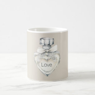 Mug Flacon de parfum Cœur à ruban en crème