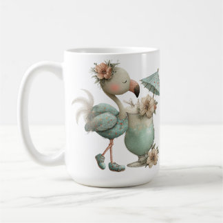 MUG FLAMANT BLEU ADORABLE SUR LA PLAGE AVEC SUNCASTLE