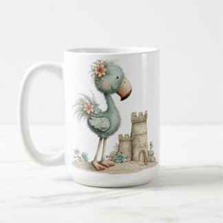 MUG FLAMANT BLEU ADORABLE SUR LA PLAGE AVEC SUNCASTLE