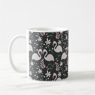 Mug Flamant rose motif transparent blanc sur arrière -