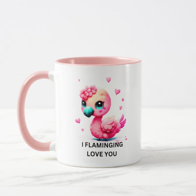Mug Flamant rose Mug, Cadeau pour Flamant rose Lover, (Gauche)