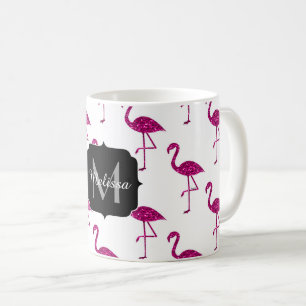 Mug Flamant rose pailleté motif de paillettes rose mon