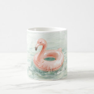 Mug Flamant Rose Piscine Profitez des Petites Choses