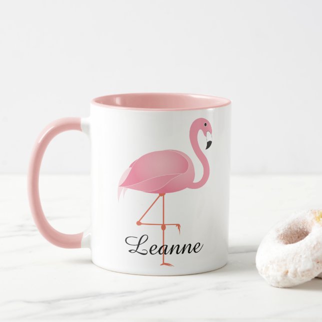 Mug Flamant rose rose (Avec donut)