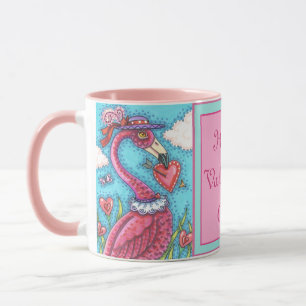 Mug Flamant rose ROSE COEURS DE VALENTINE, INSÉPARABLE