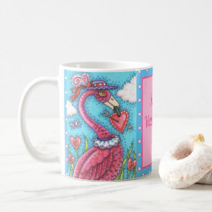 Mug Flamant rose ROSE COEURS DE VALENTINE, INSÉPARABLE