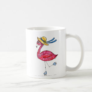 Mug Flamant rose rose mignon et capricieux sur les pat