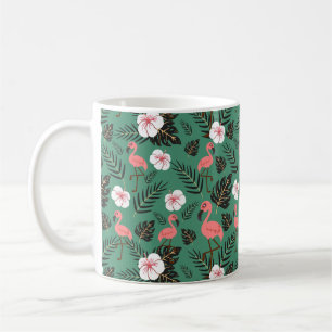 Mug Flamant rose rose motif transparent sur arrière -