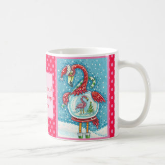 Mug Flamant rose ROSE, NOËL BLANC NEIGE GLOBE