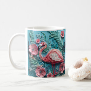 Mug Flamant rose rose tropicale imprimé 3D