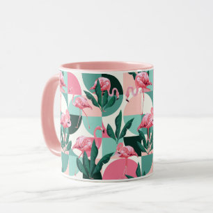 Mug Flamant rose tropical