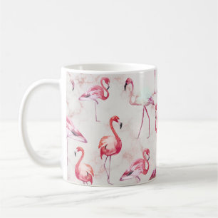 Mug Flamant rose tropical moderne aquarelle
