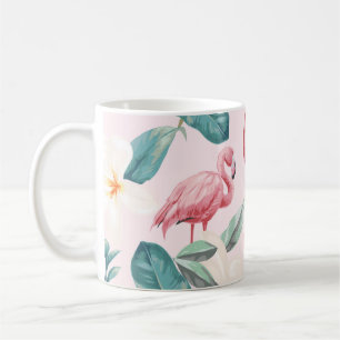 Mug flamants et fleurs tropicales sans soudure illustr