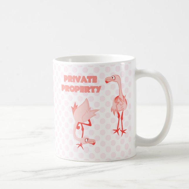 Mug Flamants roses de propriété privée (Droite)