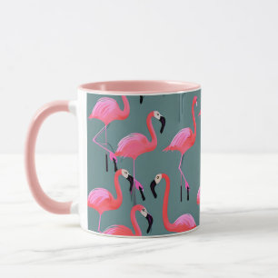 Mug flamants roses rétro